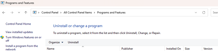 Figure: Uninstallation (Step2)
